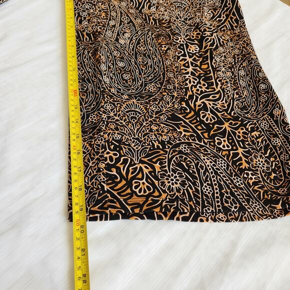 Susan Graver Pants Womens 1X Black Brown Liquid Knit Cropped Pull-On Workwear - Picture 12 of 14